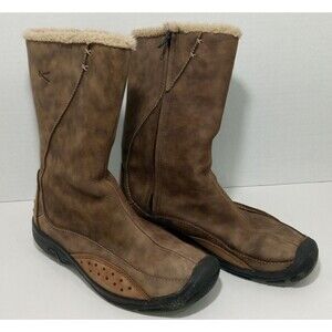 KEEN STOCKHOLM LEATHER WINTER WOMENS BOOTS FLEECE LINED SZ 7.5